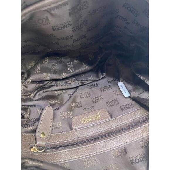 michael kors all over logo brown beige jacquard fa - Picture 9 of 11